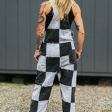 MotoBella Vintage Overalls – Checkered Rebel
