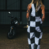 MotoBella Vintage Overalls – Checkered Rebel