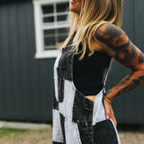 MotoBella Vintage Overalls – Checkered Rebel
