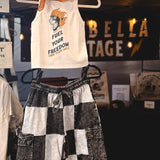 MotoBella Vintage Shorts – Checkered Rebel Cut