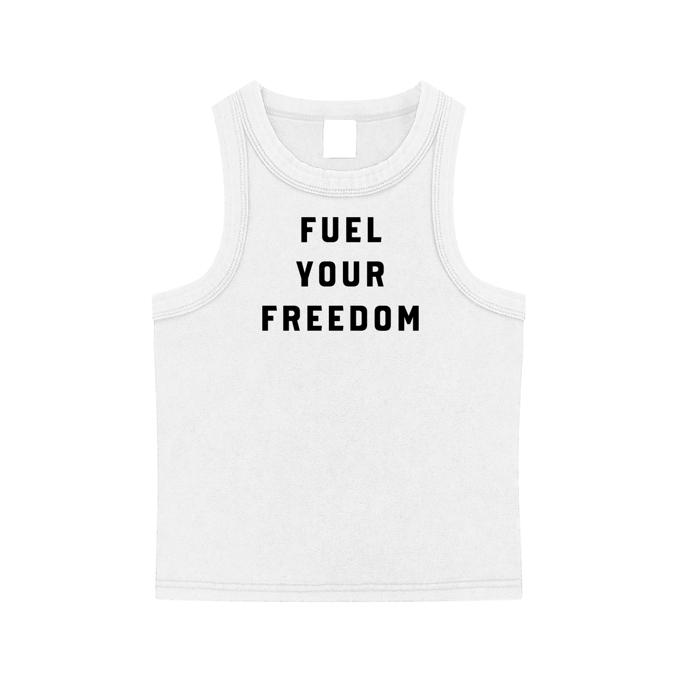 Snow Washed Tank Top Fuel Your Freedom, White