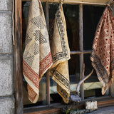 Block Print Bandana_ Natural with Black & Red Designs