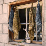 Block Print Bandana_ Dark Blue & Olive